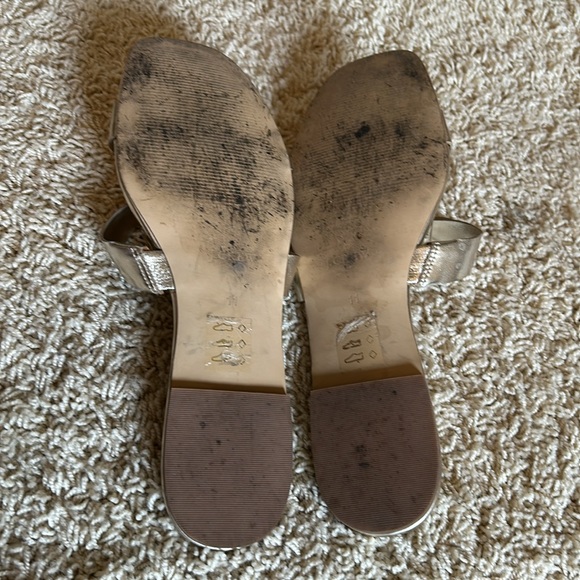 J. Crew Knotted Bow Gold Metallic Sandals Size 11 - Picture 6 of 7